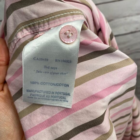 Ted Baker London Pink Striped Button Dress Shirt - Picture 4 of 4